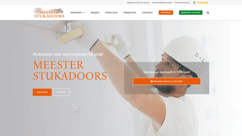 Website van Meester Stukadoors