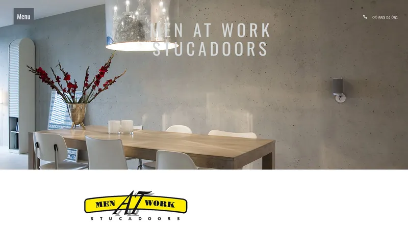 Website van Men at Work Stukadoors