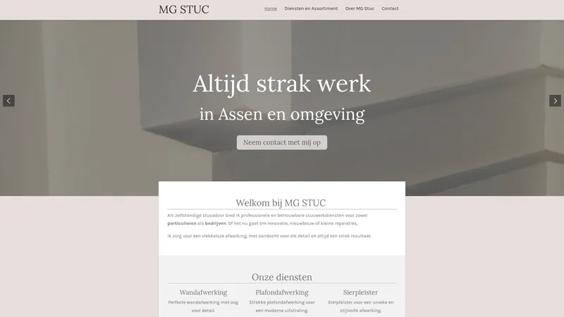 Website van MG stuc