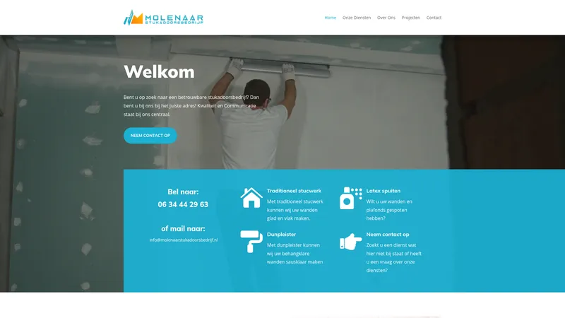 Website van Molenaar Stukadoorsbedrijf