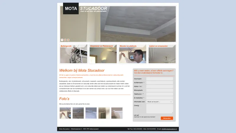 Website van Mota Stucadoor