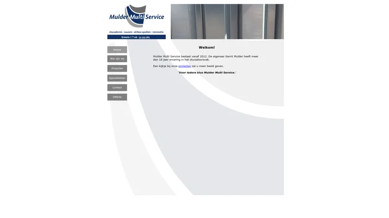 Website van Mulder Multi Service