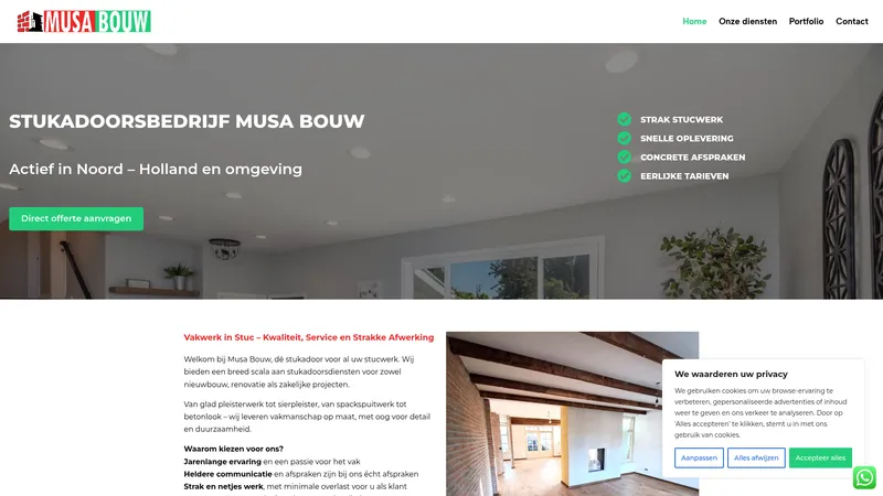 Website van Musa Bouw