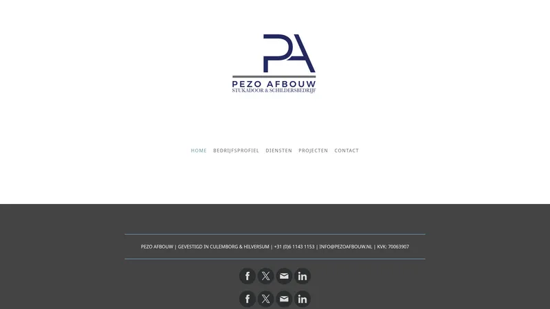 Website van Pezo Afbouw - Stukadoor & Schildersbedrijf