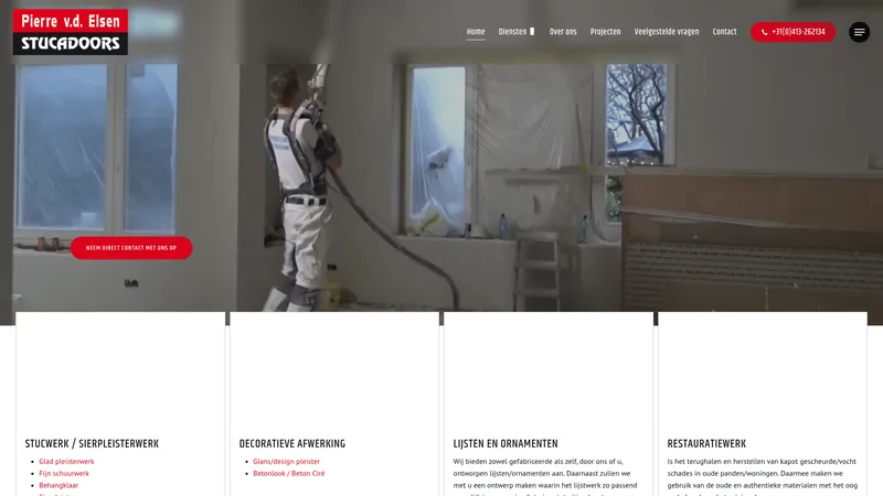 Website van Pierre v.d. Elsen Stucadoors