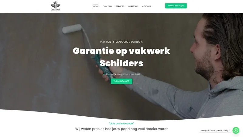 Website van Pro-Plast Stukadoors & Schilders