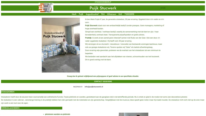 Website van Puijk Stucwerk