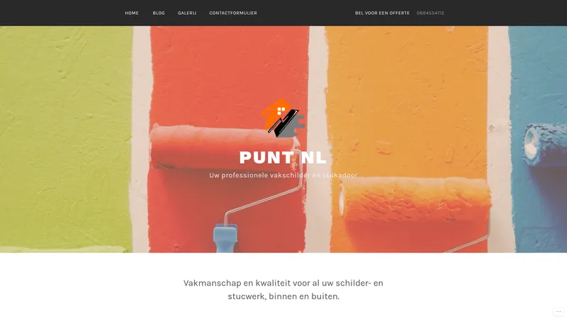 Website van Puntnl stukadoors&schildersbedrijf