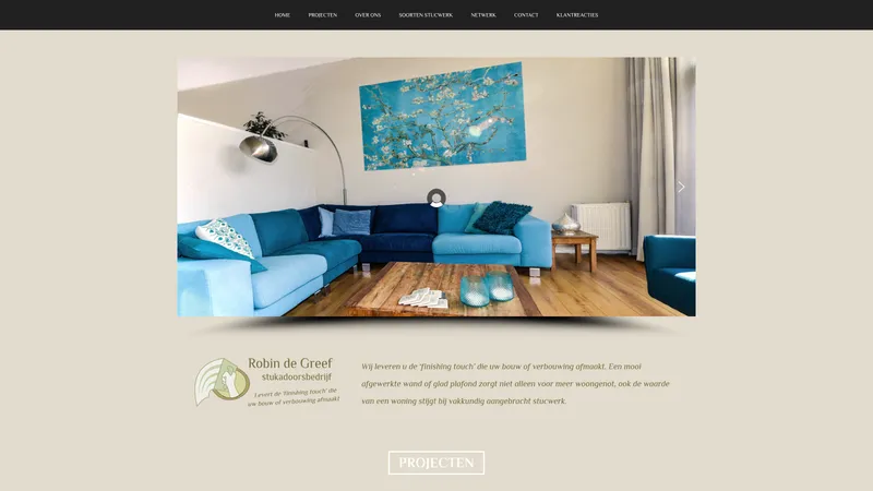 Website van Robin de Greef Stukadoorsbedrijf Zutphen
