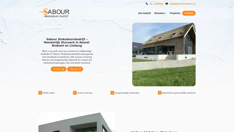 Website van Sabour Stukadoorsbedrijf