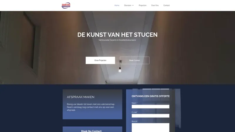 Website van Saritas stucadoorsbedrijf