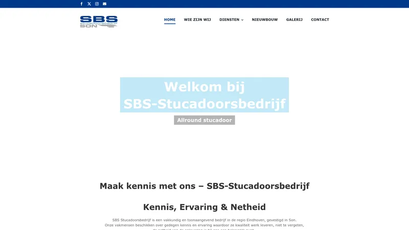 Website van SBS Stucadoorsbedrijf