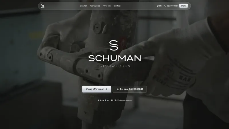 Website van Schuman Stucwerken