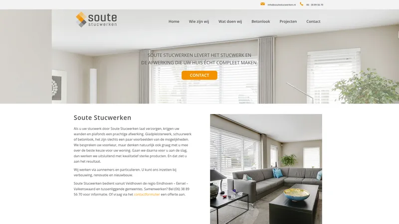 Website van Soute Stucwerken