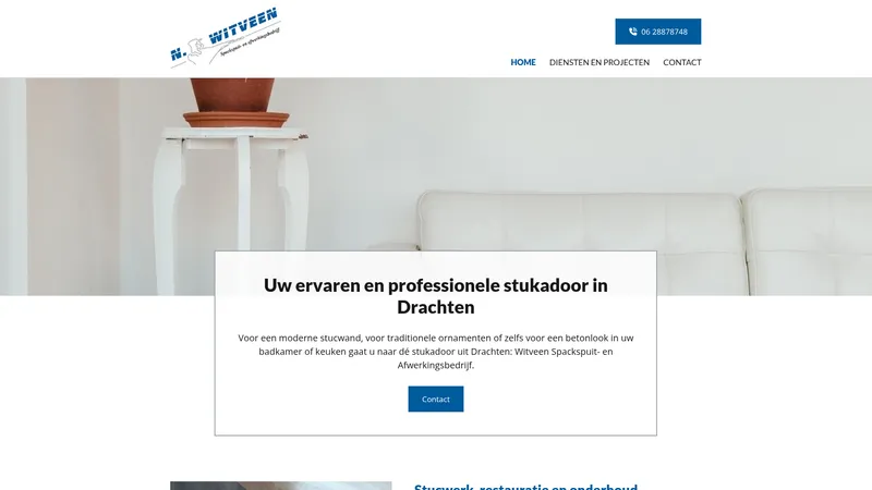 Website van Spackspuit- en Afwerkingsbedr. N. Witveen