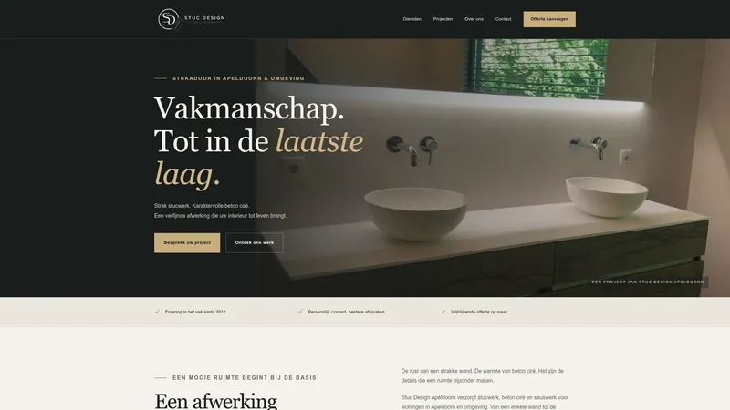 Website van Stuc Design Apeldoorn