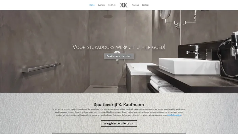Website van Stuc en Spuitbedrijf X Kaufmann