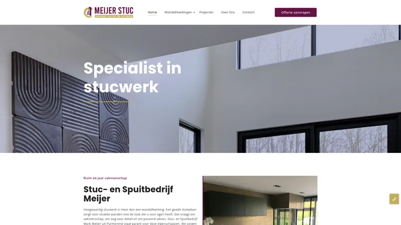 Website van Stuc & Spuitbedrijf Mark Meijer