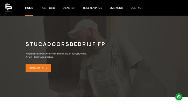 Website van Stucadoorbedrijf FP