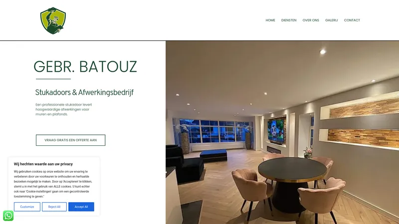 Website van Stucadoors & Afwerkingsbedrijf Gebr. Batouz