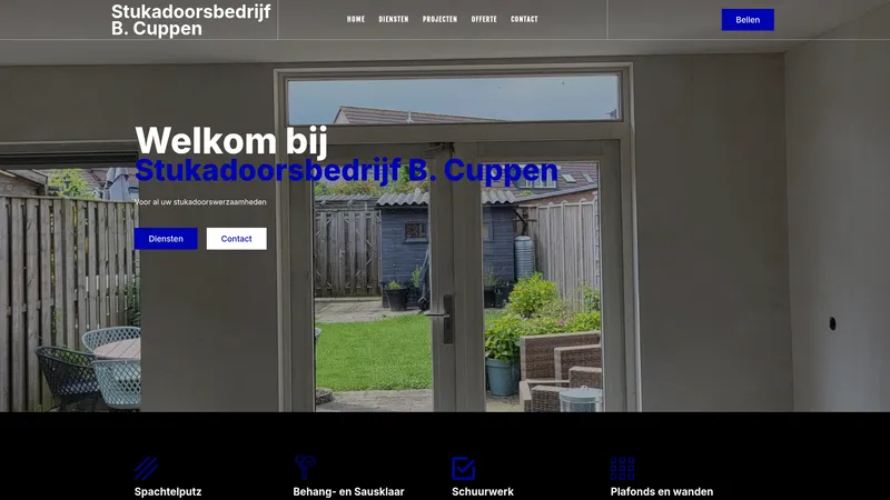 Website van Stucadoorsbedrijf Cuppen