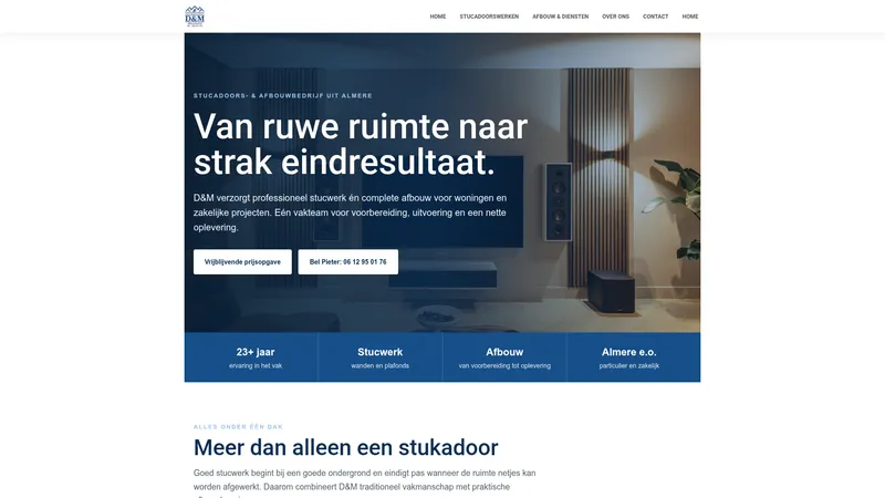 Website van Stucadoorsbedrijf D.M.