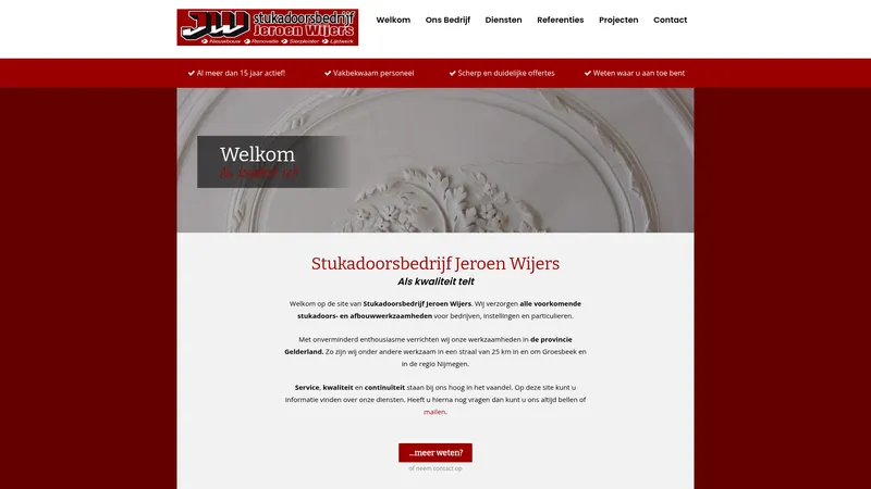 Website van Stucadoorsbedrijf Jeroen Wijers