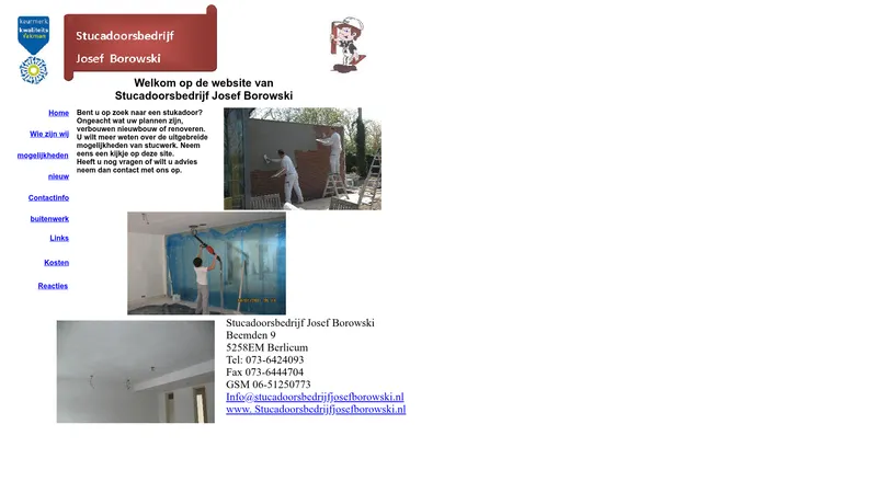 Website van Stucadoorsbedrijf Josef Borowski