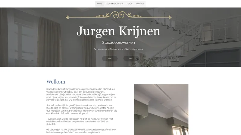 Website van Stucadoorsbedrijf Jurgen Krijnen