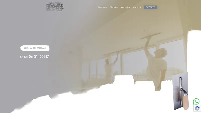 Website van Stucadoorsbedrijf Kramer & Zn.