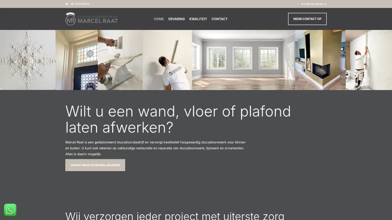 Website van Stucadoorsbedrijf Marcel Raat