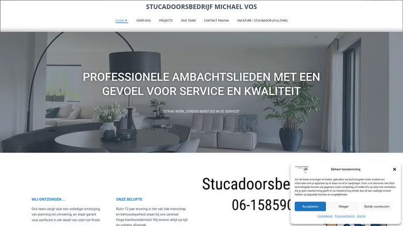Website van Stucadoorsbedrijf Michael Vos | Stukadoor Dussen