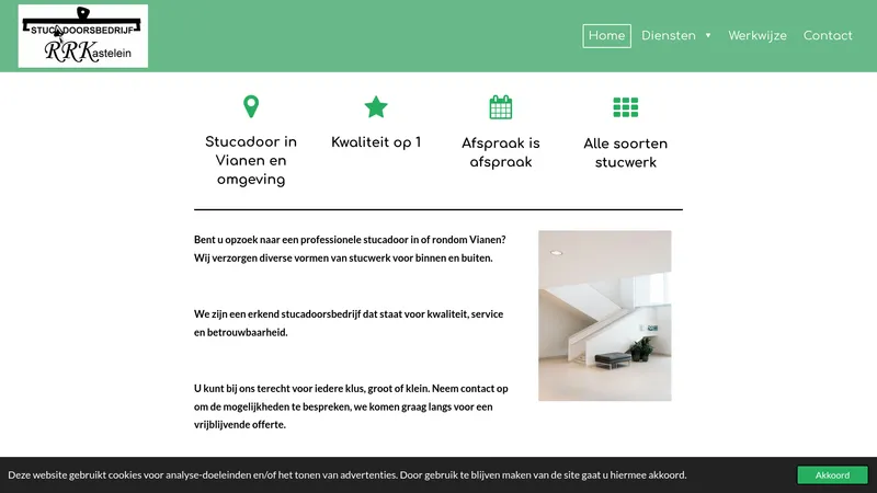 Website van Stucadoorsbedrijf RRK