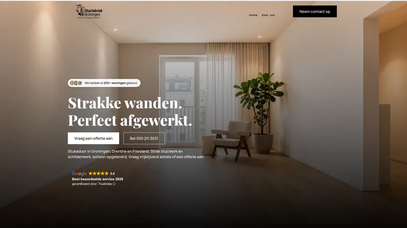 Website van Stucfabriek | Stukadoorsbedrijf Groningen