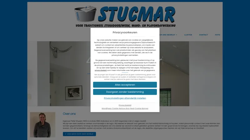 Website van Stucmar Stukadoorsbedrijf