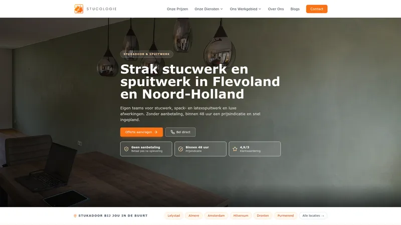Website van Stucologie B.V