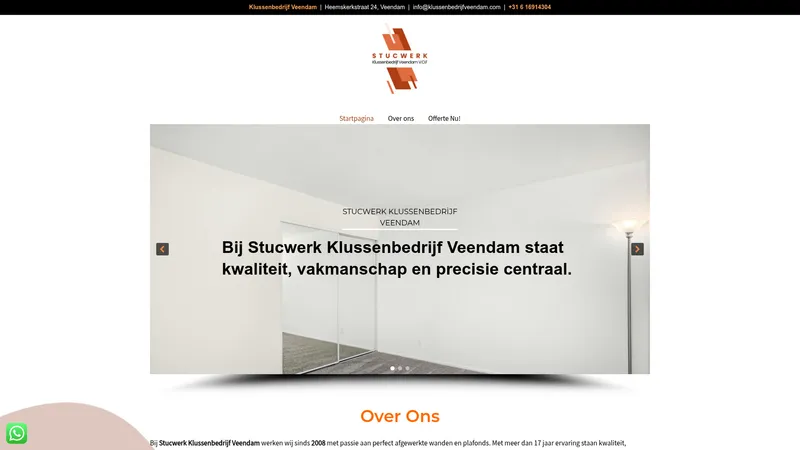 Website van Stucwerk Klussenbedrijf Veendam