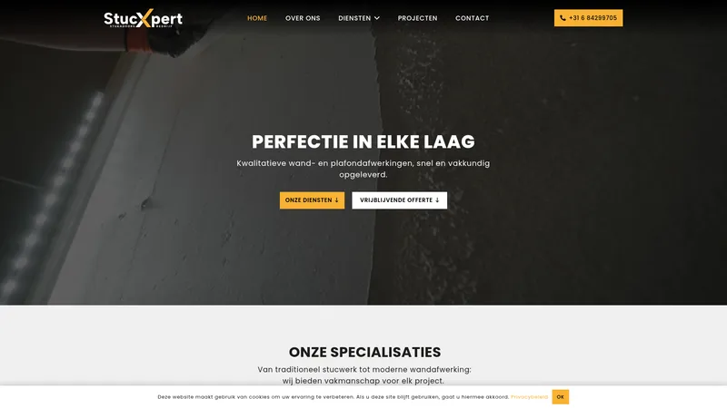 Website van StucXpert Stukadoorsbedrijf