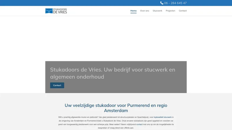 Website van Stukadoor De Vries