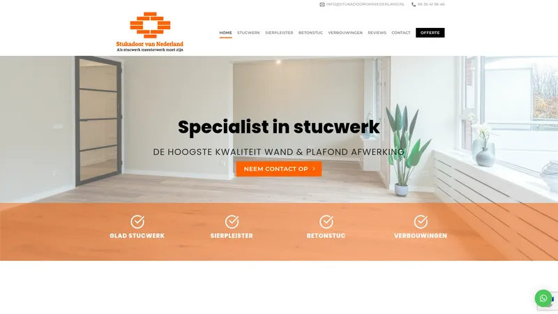 Website van Stukadoor van Nederland