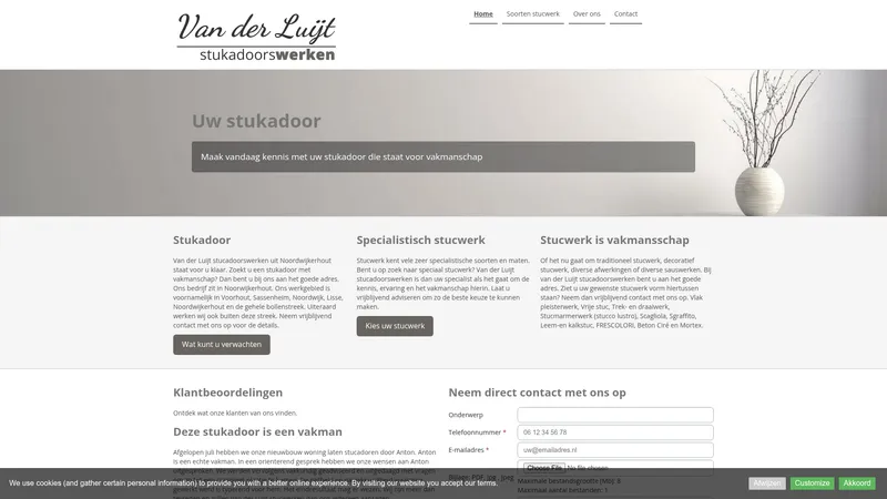 Website van Stukadoor Voorhout | Van der Luijt Stucadoorswerken