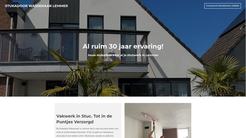 Website van Stukadoor Wassenaar Lemmer