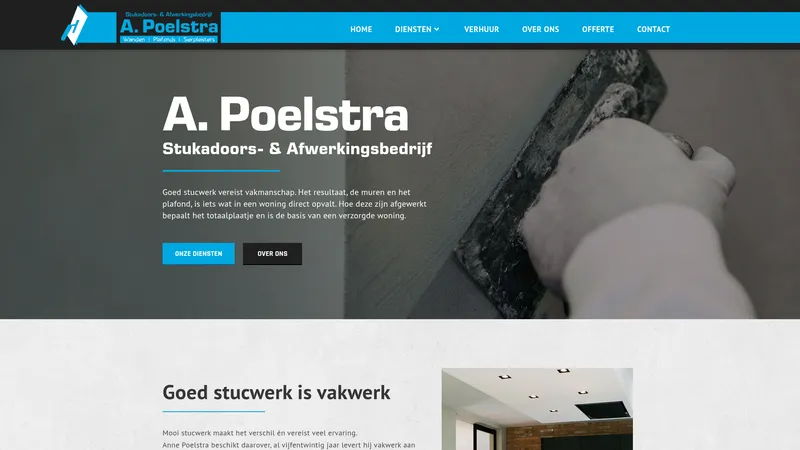 Website van Stukadoors- & Afwerkingsbedrijf A.Poelstra