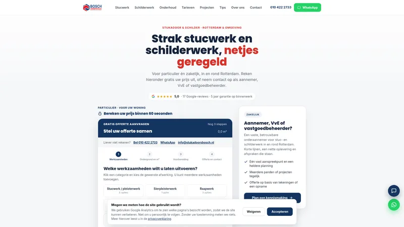 Website van Stukadoors Bosch