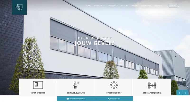 Website van Stukadoors- en Afbouwbedrijf M. van der Looy