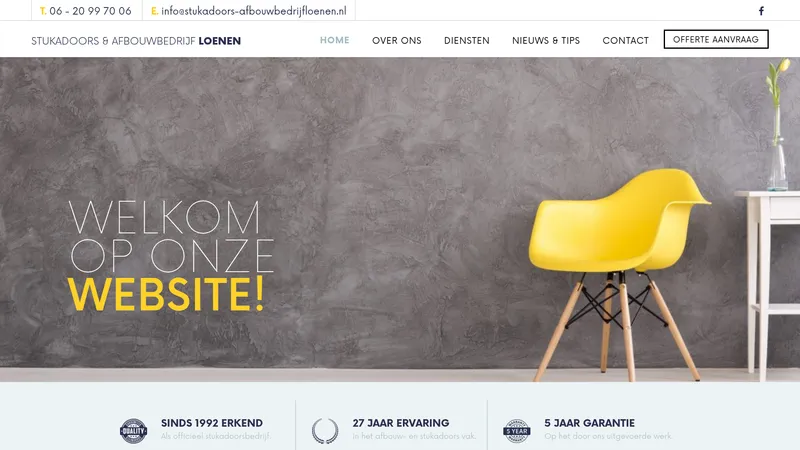 Website van Stukadoorsbedrijf Apeldoorn| Stukadoors-Afbouwbedrijf Loenen