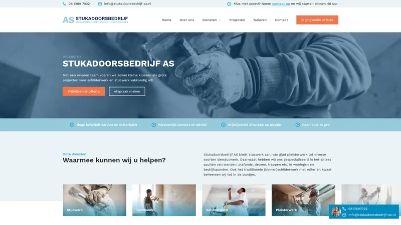 Website van Stukadoorsbedrijf AS