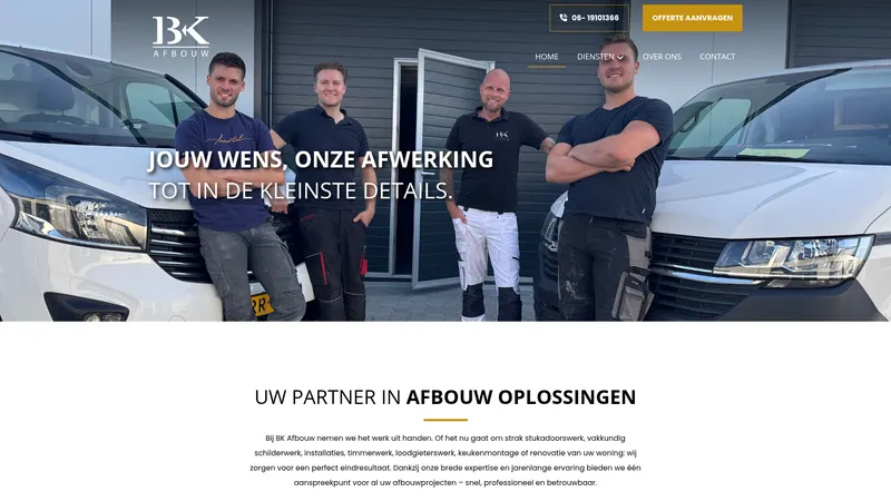 Website van Stukadoorsbedrijf BK Afbouw