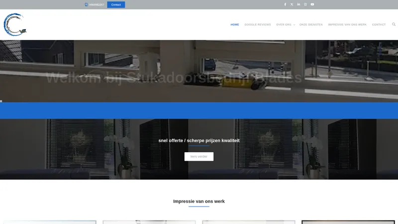 Website van Stukadoorsbedrijf Blades (Limburg)