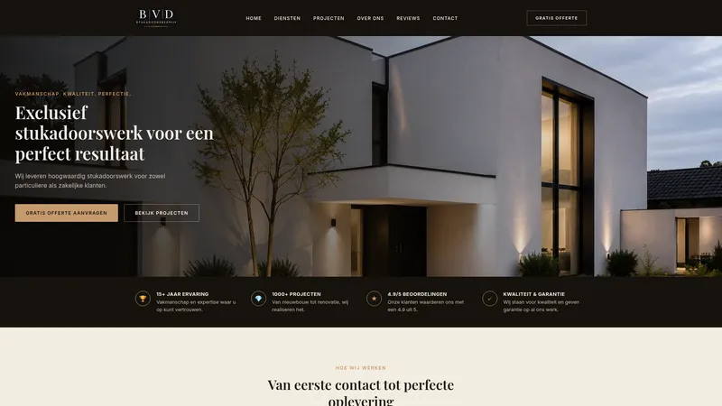 Website van Stukadoorsbedrijf BvD